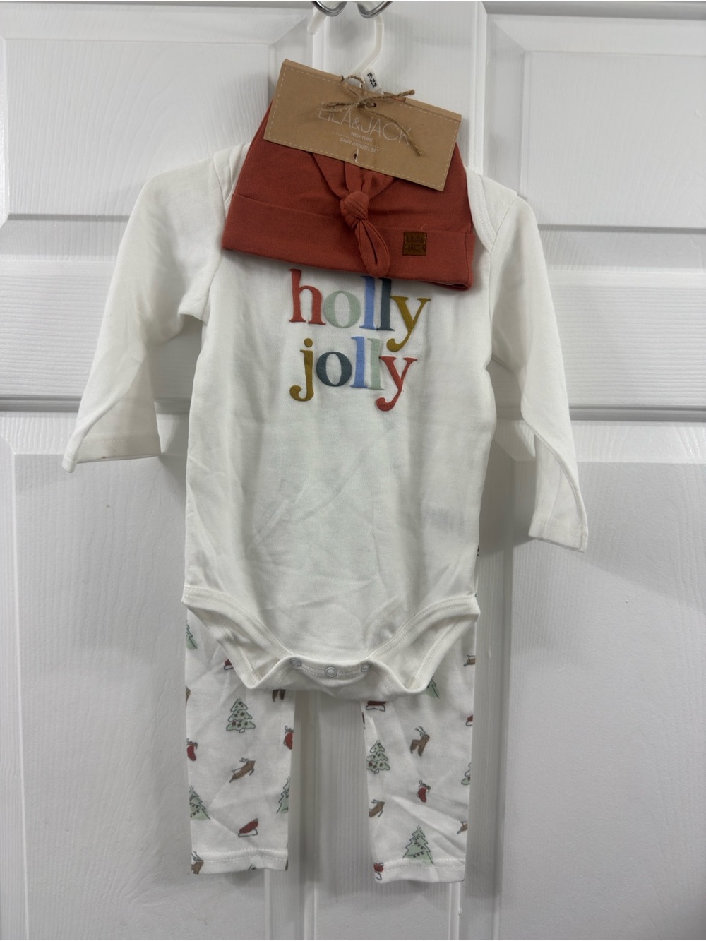 Holly Jolly Holiday Baby Matching Set - White & Rust